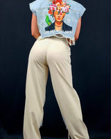 Frida Muse Crop Vest (Blue Denim) - Palazzo Couture Online