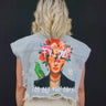 Frida Muse Crop Vest (Blue Denim) for women - stylish outerwear by Palazzo Couture