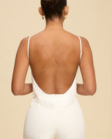 Open back fringe top with adjustable shoulder straps