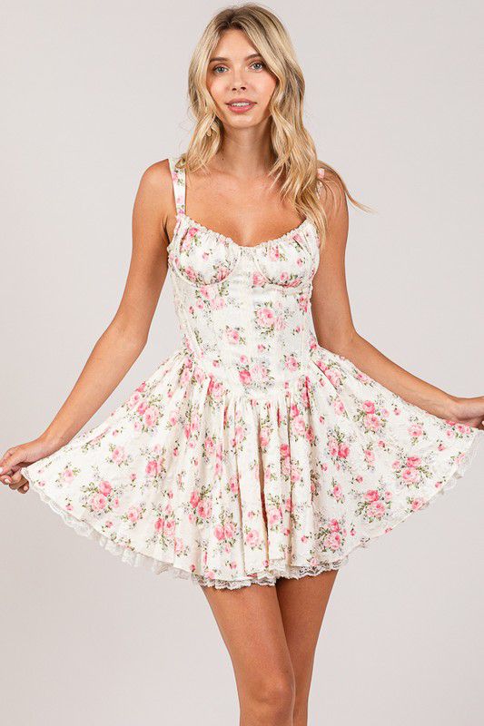 Floral Charm Corset Mini Dress