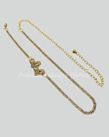 Gaby Two Sweet Heart Rhinestone Chain Belt (Gold) for women - fashion belt by Palazzo Couture