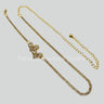 Gaby Two Sweet Heart Rhinestone Chain Belt (Gold) for women - fashion belt by Palazzo Couture