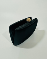Black formal clutch purse with removable chain