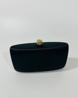 Luxe black evening bag with gold clasp