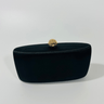 Luxe black evening bag with gold clasp