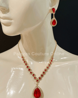 Garnet Glamour Necklace Set - Palazzo Couture Online