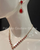 Garnet Glamour Necklace Set - Palazzo Couture Online