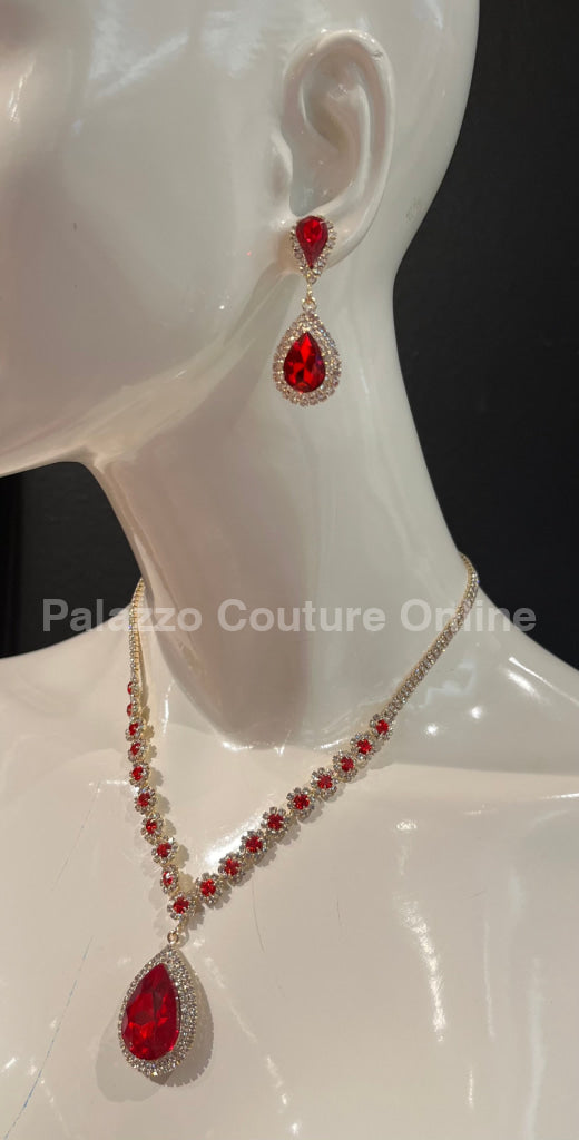 Garnet Glamour Necklace Set Necklaces