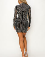 Gatsby Glitz Mini Dress (Black) - Palazzo Couture Online