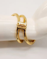 Gemini Wide Hinged Cuff Bangle (Gold) - Palazzo Couture Online