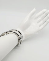 Gemini Wide Hinged Cuff Bangle (Silver) - Palazzo Couture Online