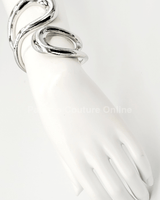 Gemini Wide Hinged Cuff Bangle (Silver) - Palazzo Couture Online