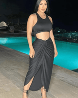 Gia Skirt Set (Black) - Palazzo Couture Online