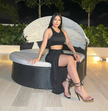 Gia Skirt Set (Black) - Palazzo Couture Online