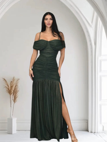 Palazzo Couture Online Women's Forest Maxi Dress, Off-Shoulder, Floor-Length, M Palazzo Couture Online Women's Forest Maxi Dress, Off-Shoulder, Floor-Length, M