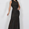 Gilded Radiance One - Shoulder Maxi Dress - Black - Palazzo Couture Online