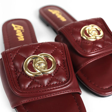 Kendry Charm Slip-On Sandals Burgundy - view 5