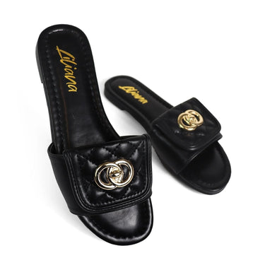 Kendry Charm Slip-On Sandals Black - view 3