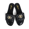 Kendry Charm Slip-On Sandals Black - front view