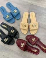 Kendry Charm Slip-On Sandals Denim - front view