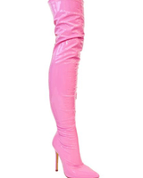 Gisele Pointed Toe Over The Knee Boots (Pink) - Palazzo Couture Online