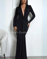 Glam Black Maxi Dress with a Twist front view showing full-length maxi silhouette