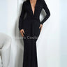 Glam Black Maxi Dress with a Twist front view showing full-length maxi silhouette
