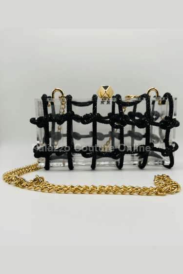 Glam Date Rhinestone Handbag (Black) - Palazzo Couture Online