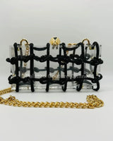 Glam Date Rhinestone Handbag (Black) - women's evening clutch