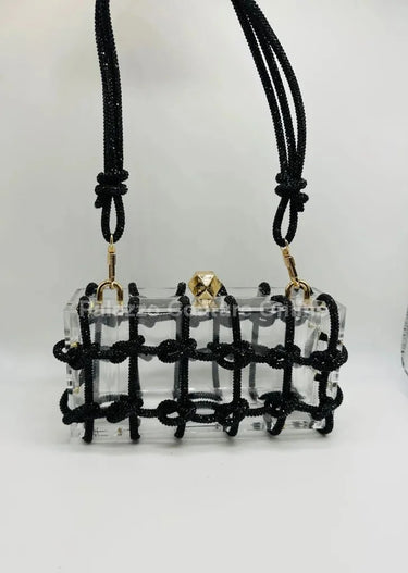 Glam Date Rhinestone Handbag (Black) - trendy women's bag
