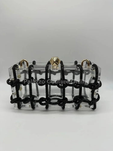 Glam Date Rhinestone Handbag (Black) - stylish purse for going out