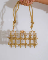 Glam Date Rhinestone Handbag (Gold) - women's evening clutch