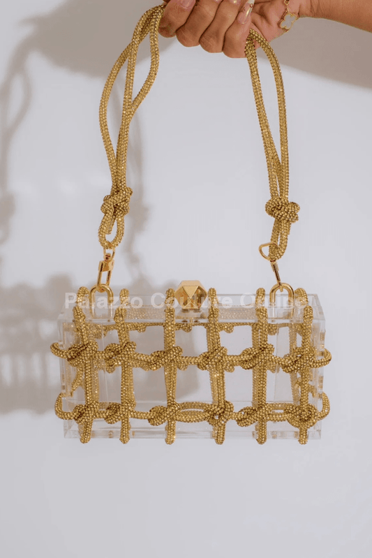 Glam Date Rhinestone Handbag (Gold) Hand Bag