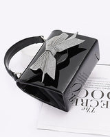 Glam Enamel Bow Rhinestone Clutch – Black - Palazzo Couture Online