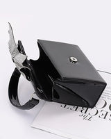 Glam Enamel Bow Rhinestone Clutch – Black - chic clutch by Palazzo Couture