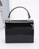 Glam Enamel Bow Rhinestone Clutch – Black - stylish purse for going out