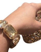 Glam Gems Statement Bracelet-Gold - front view