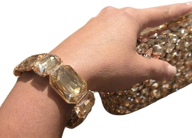 Glam Gems Statement Bracelet-Gold - front view