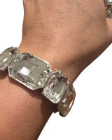 Glam Gems Statement Bracelet - Silver - Palazzo Couture Online