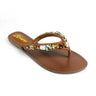 Glam Marlo 256 Crystal Flat Sandals Tan shoes for women - stylish shoes by Palazzo Couture