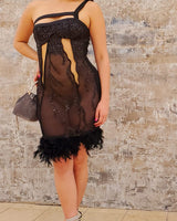 Glamour Mini Dress ( Black) - Palazzo Couture Online