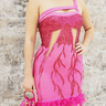 Glamour Mini Dress ( Hot Pink) - Palazzo Couture Online