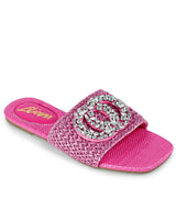 Glamour Pink Slides with Gemstone Detail for women - stylish shoes by Palazzo Couture