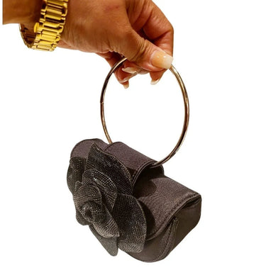 Glamour Rose Clutch(Black) - stylish purse for going out