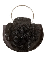 Glamour Rose Clutch(Black) for women - bag by Palazzo Couture