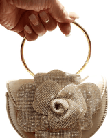 Glamour Rose Clutch(Gold) - Palazzo Couture Online