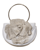 Glamour Rose Clutch(Silver) - Palazzo Couture Online