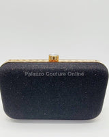 Glizz Mesh Glitter Clutch (Black) - Palazzo Couture Online