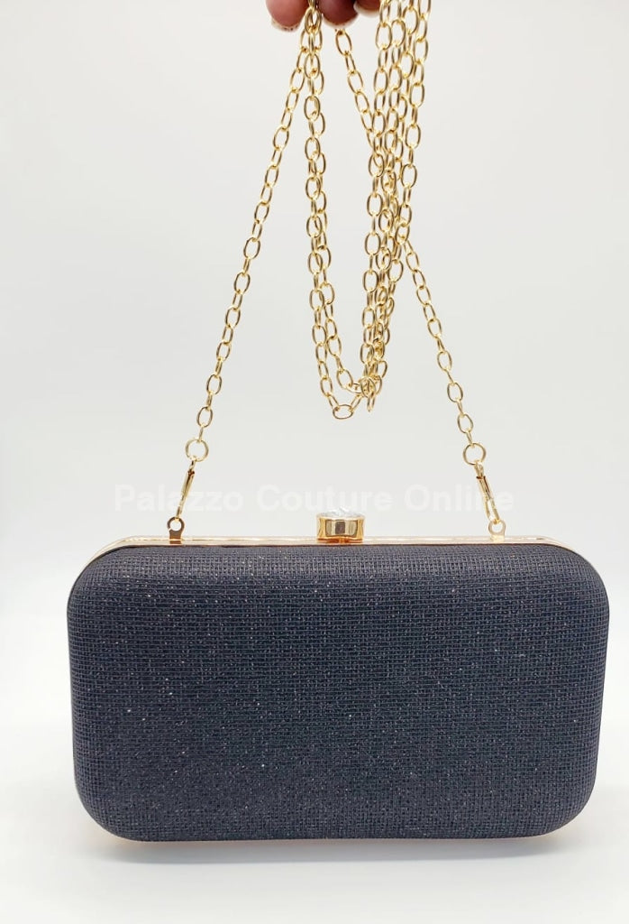 Glizz Mesh Glitter Clutch Black Hand Bag