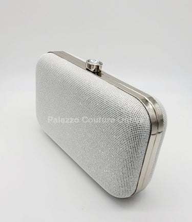 Glizz Mesh Glitter Clutch silver’s - Palazzo Couture Online